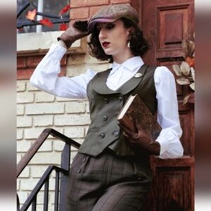 Black Double-Breasted Vest